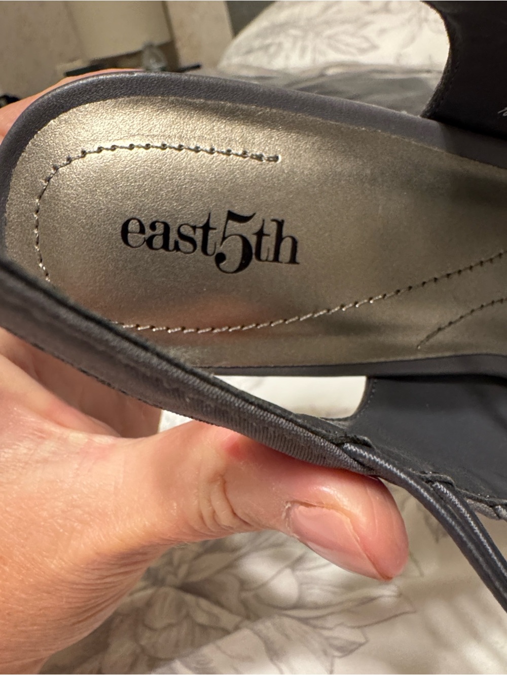East 5th Women’s Neville, dark grey, peep toe, heel pump in size 7.5 New/No Box